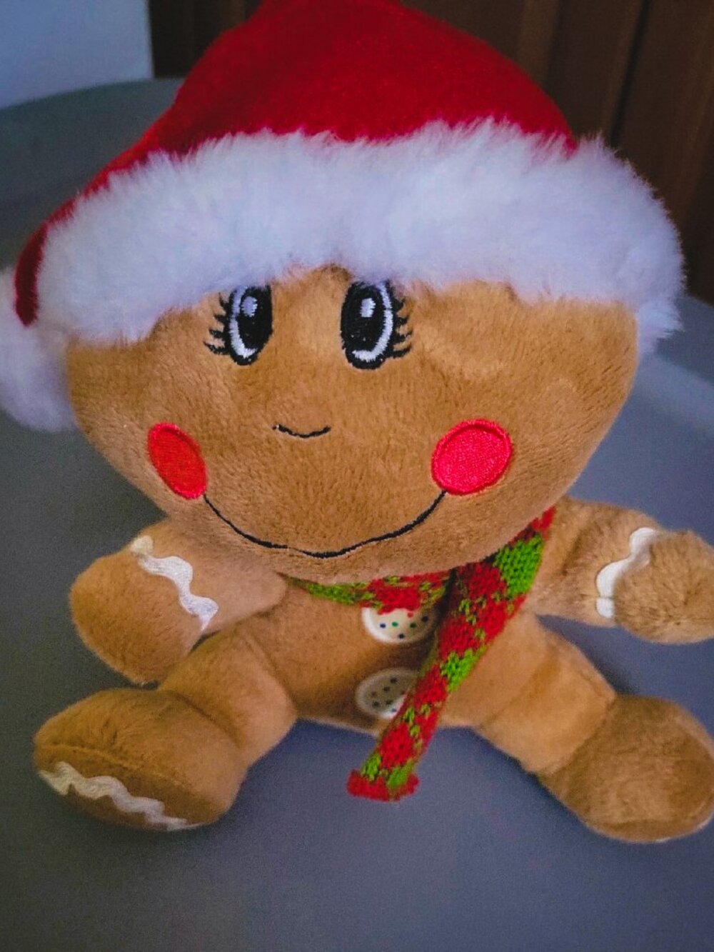 Gingerbread Man in Santa Hat Christmas Plush Dan Dee Collectors Choice